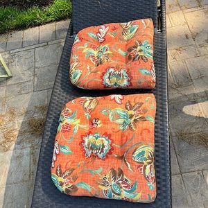 Two outdoor chair cushions